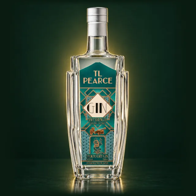 TL Pearce Tokyo Dry Gin Navy Strengthのボトル（イメージ）